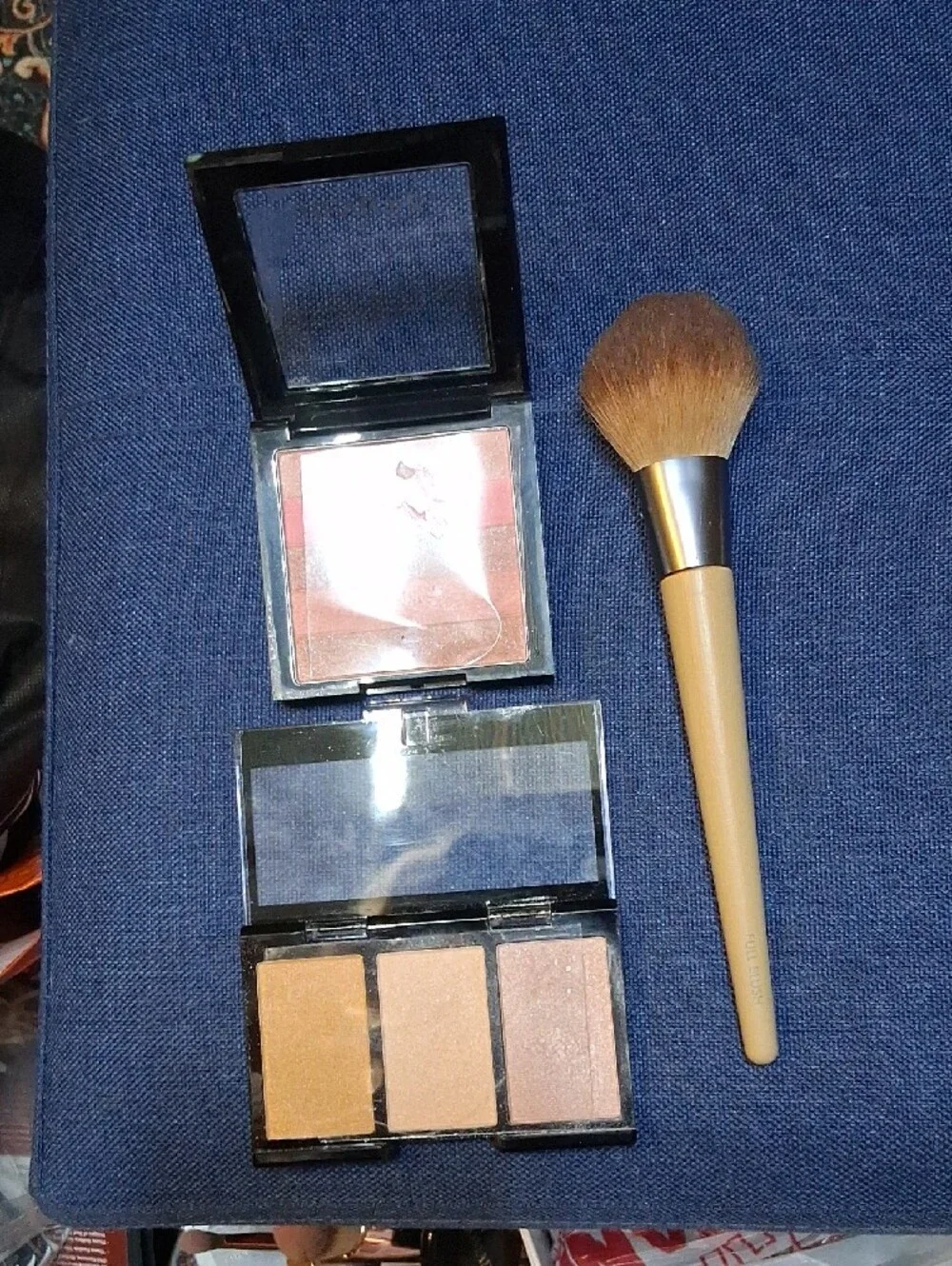 Revlon Rose Glow Blush Palette, City Color Highlight Trio  With A New E Brush